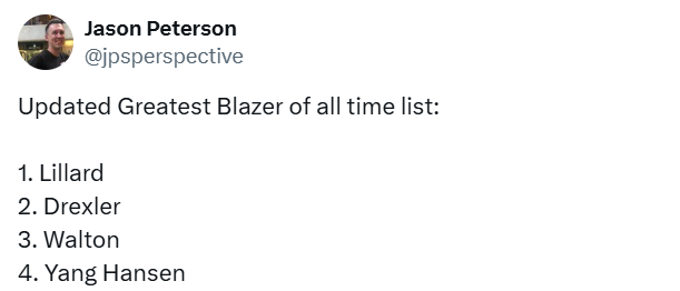 比中国球迷更能想!开拓者球迷:杨瀚森会成为开拓者队史第四伟大球员